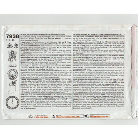 Vintage 1997 Christmas Holiday Decor Unused Uncut Craft Pattern Simplicity 7938 - Picture 3 of 3